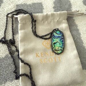 Kendra scott Rae Necklace Abalone Gunmetal